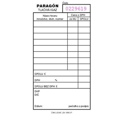 Paragón číslovaný, samoprepis                                                   